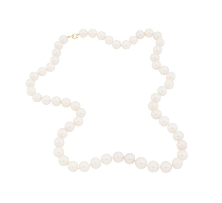 18k gold cultured pearl and diamond necklace