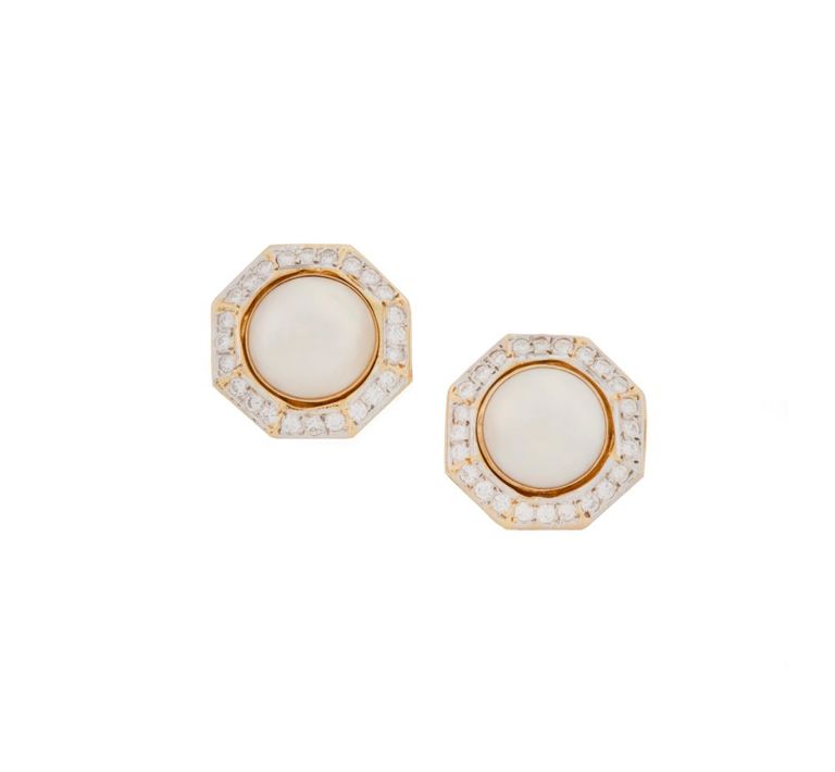 14k yellow gold pearl earrings