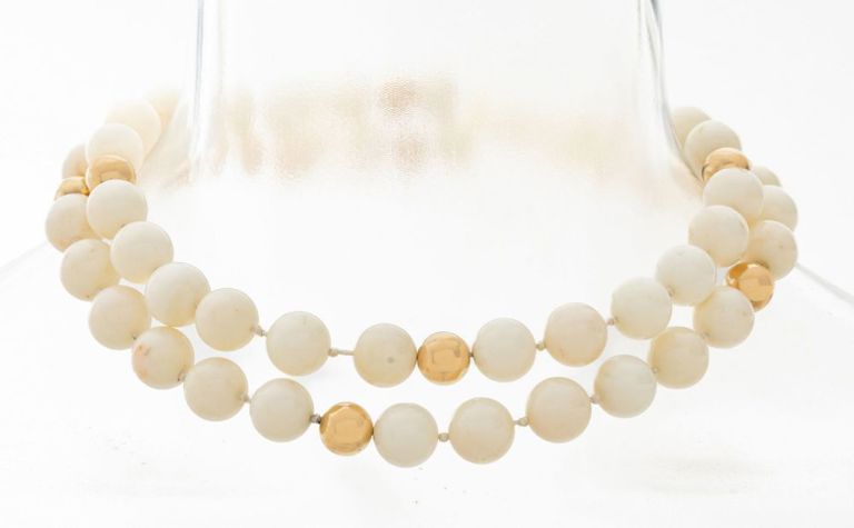 Coral beaded necklace
