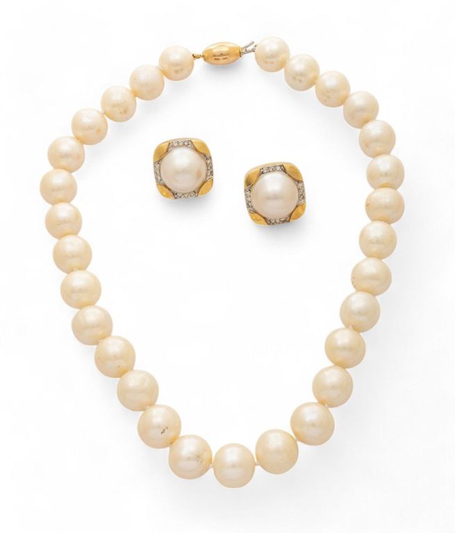 14k gold pearl jewelry set