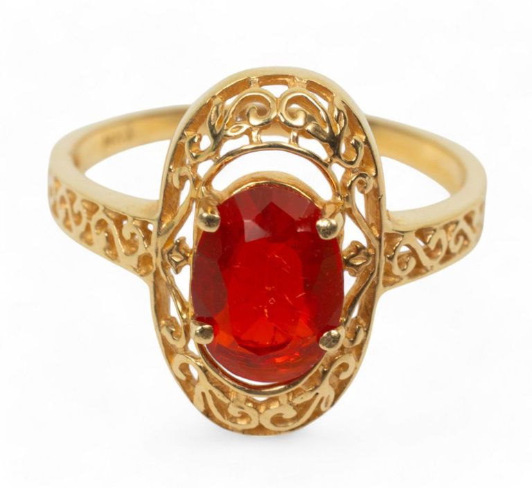 14k yellow gold opal ring