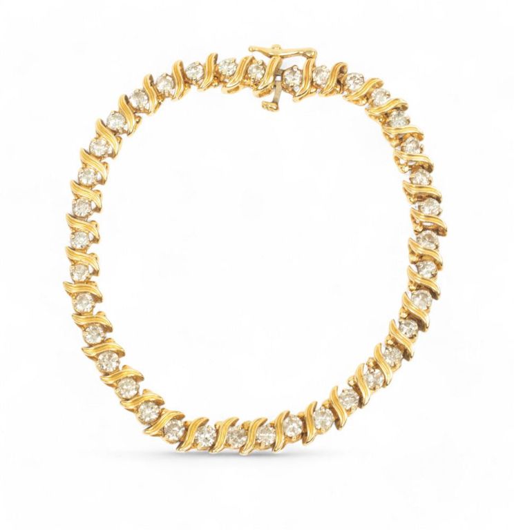 14k gold diamond tennis bracelet