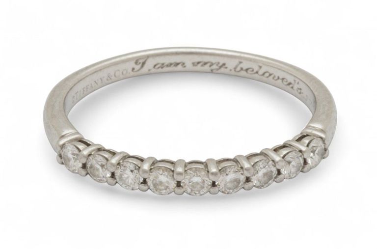Platinum diamond wedding band