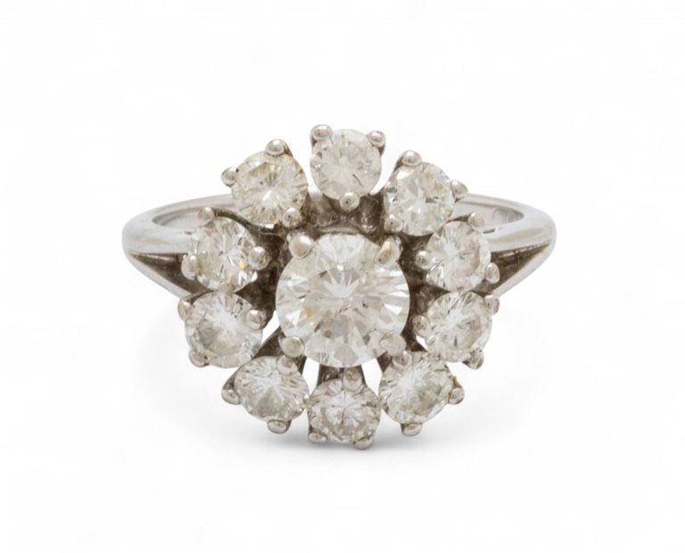 14k white gold diamond ring