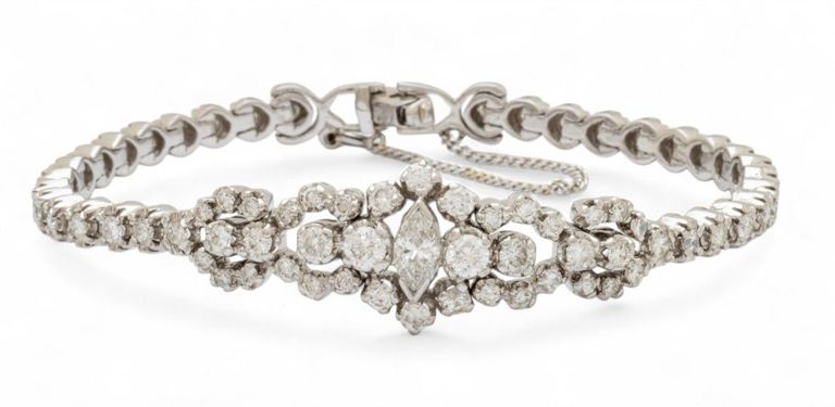 14k white gold diamond bracelet
