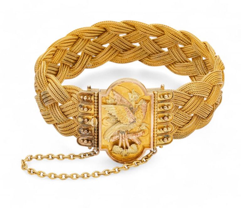 14k gold woven bracelet