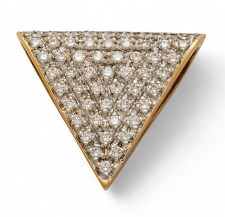 Gold pavé diamond slide pendant