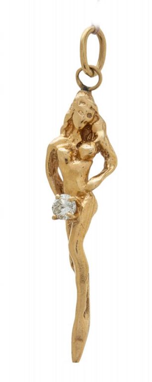 Gold nude pendant