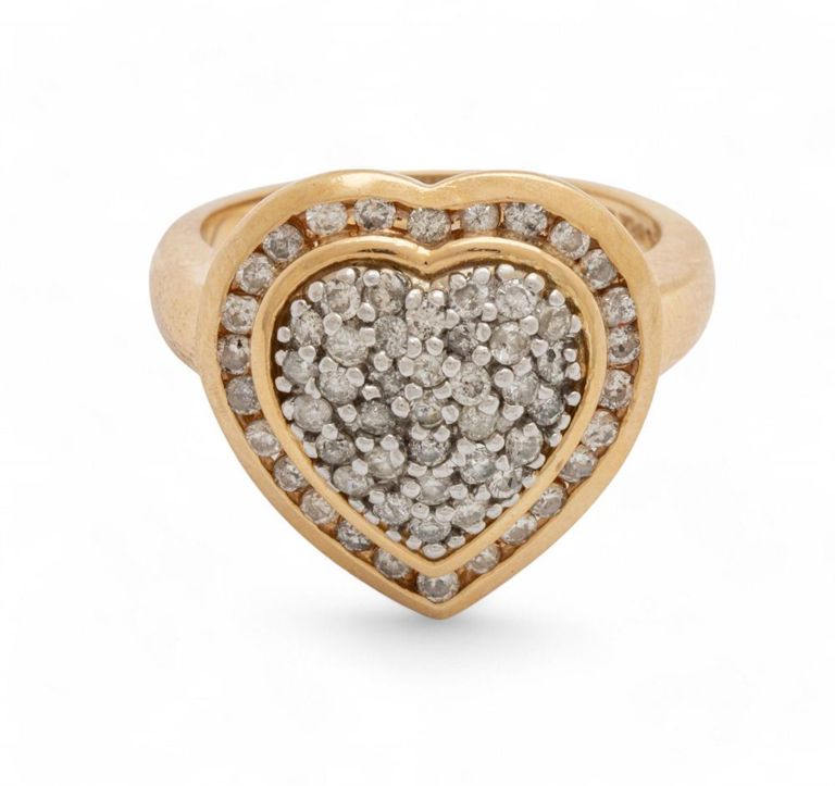 14k yellow gold diamond cluster ring