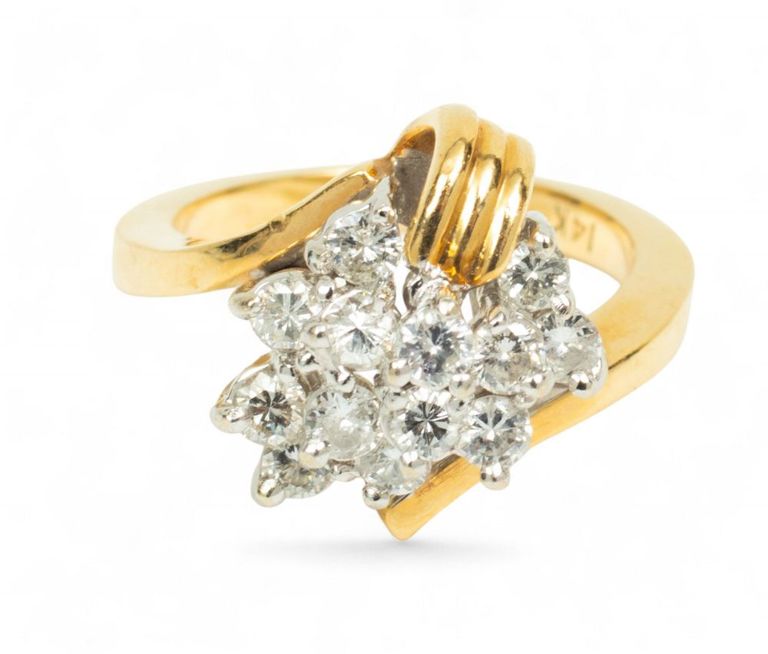 14k yellow gold diamond ring