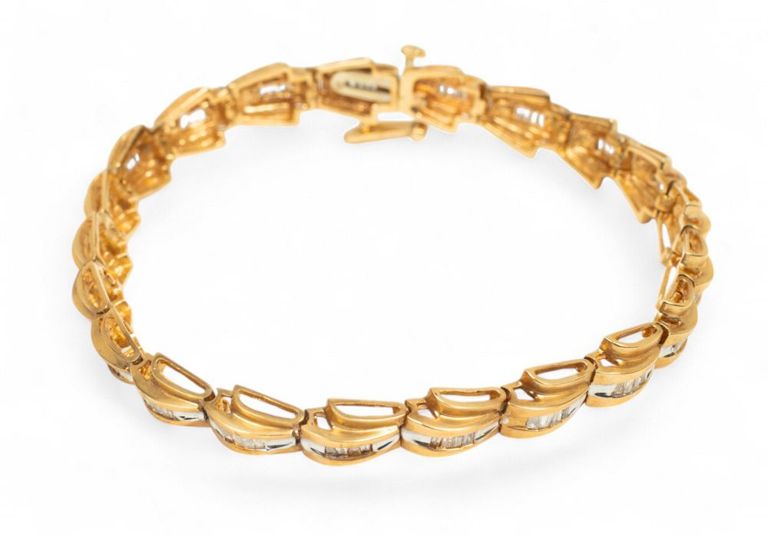 14k yellow gold diamond bracelet