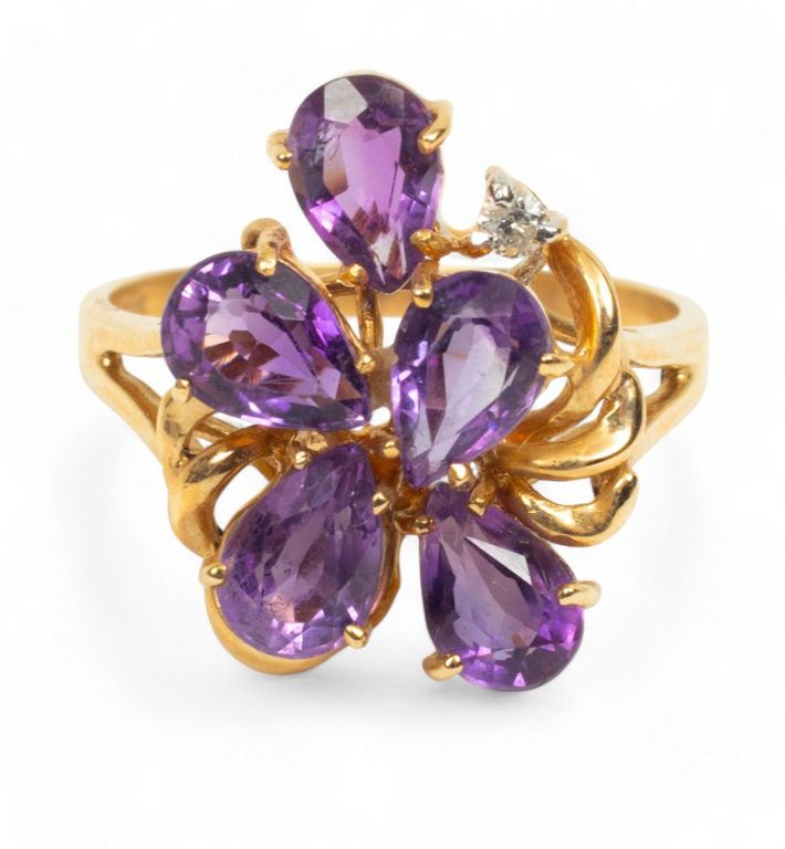 14k yellow gold tourmaline ring