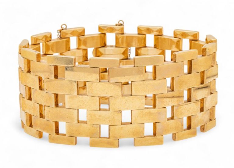 14k gold flexible link bracelet