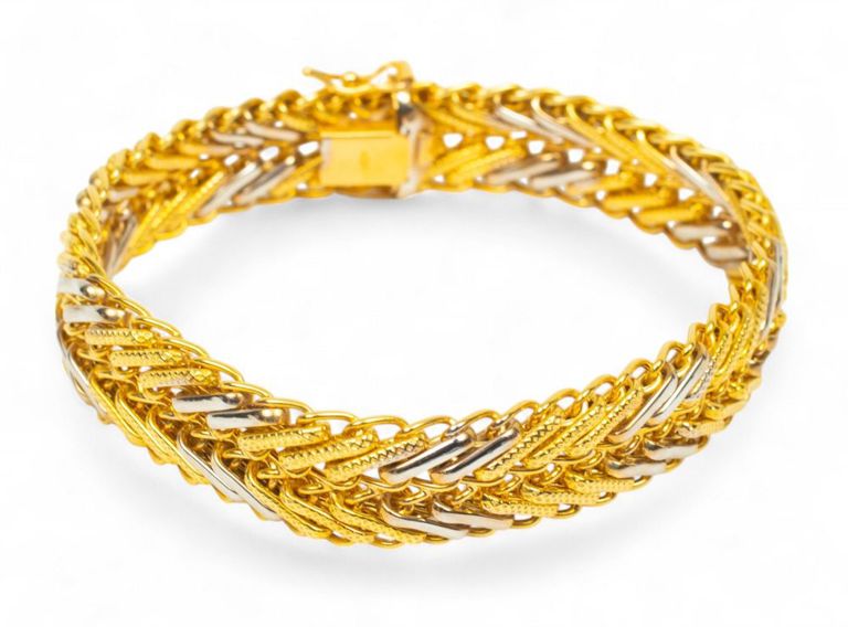 18k gold Italian two-tone bracelet