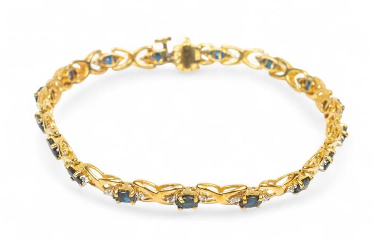 14k yellow gold sapphire bracelet