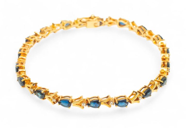 14k gold sapphire diamond bracelet