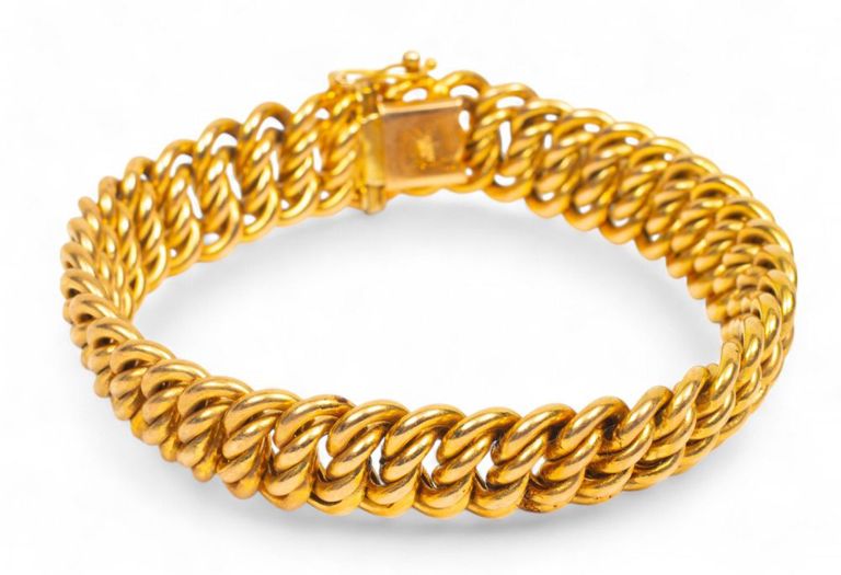 14k gold coiled chain link bracelet
