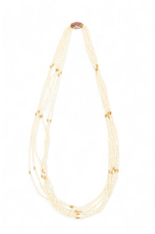 Freshwater pearl 6-strand necklace