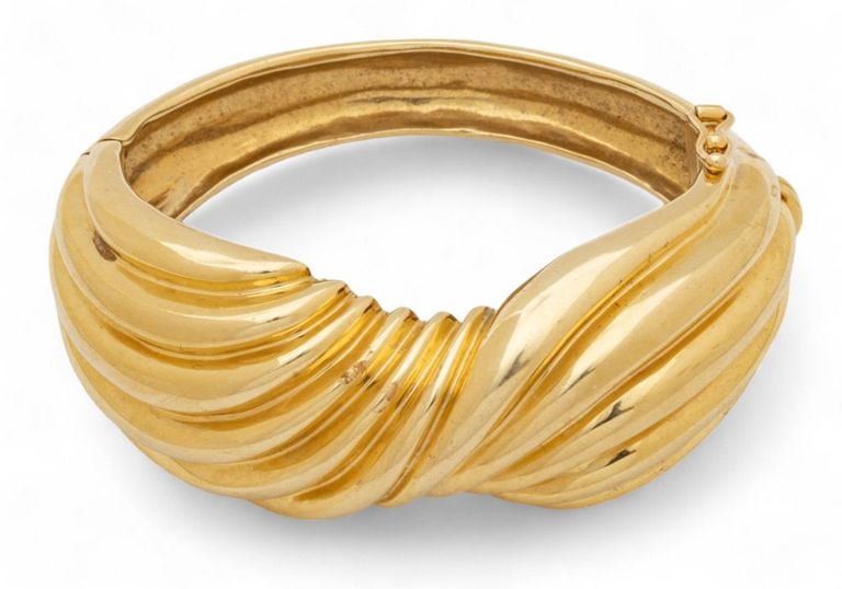 14k yellow gold cuff bracelet