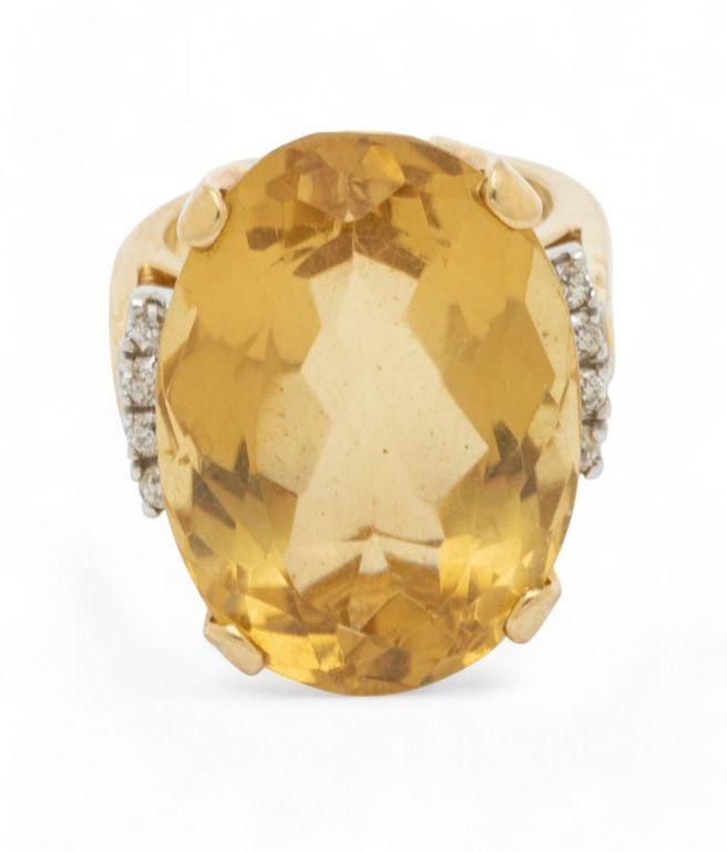 14k yellow gold citrine ring