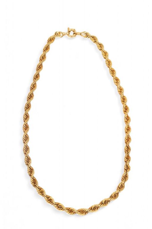 14k gold Italian rope chain necklace
