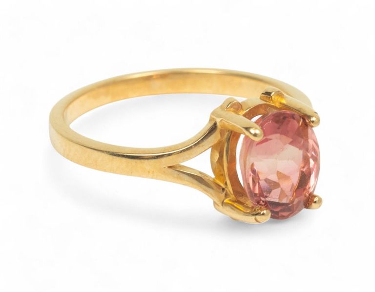 10k yellow gold tourmaline ring