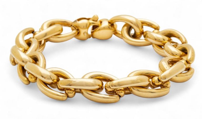 18k gold chain link bracelet