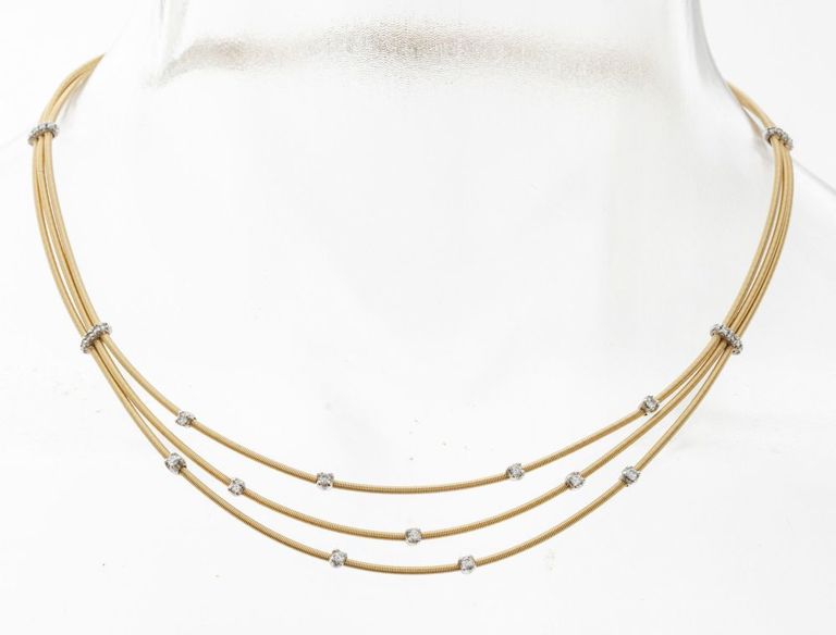 18k yellow gold diamond necklace