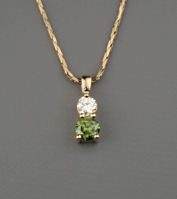 14k gold fancy color diamond pendant necklace