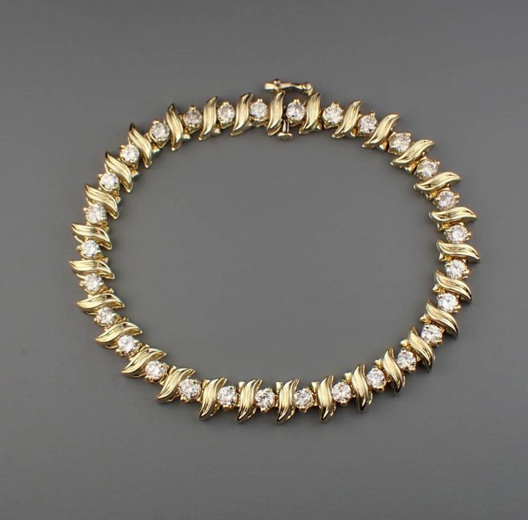 14k yellow gold diamond bracelet