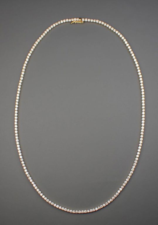 18k yellow gold diamond tennis necklace