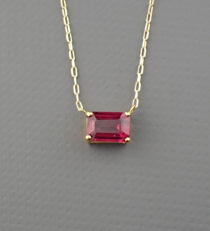 14k yellow gold ruby necklace