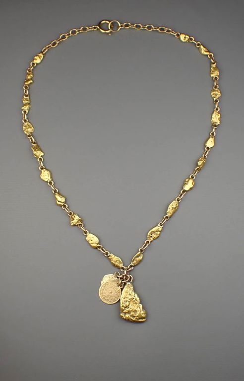 Yellow gold nugget necklace