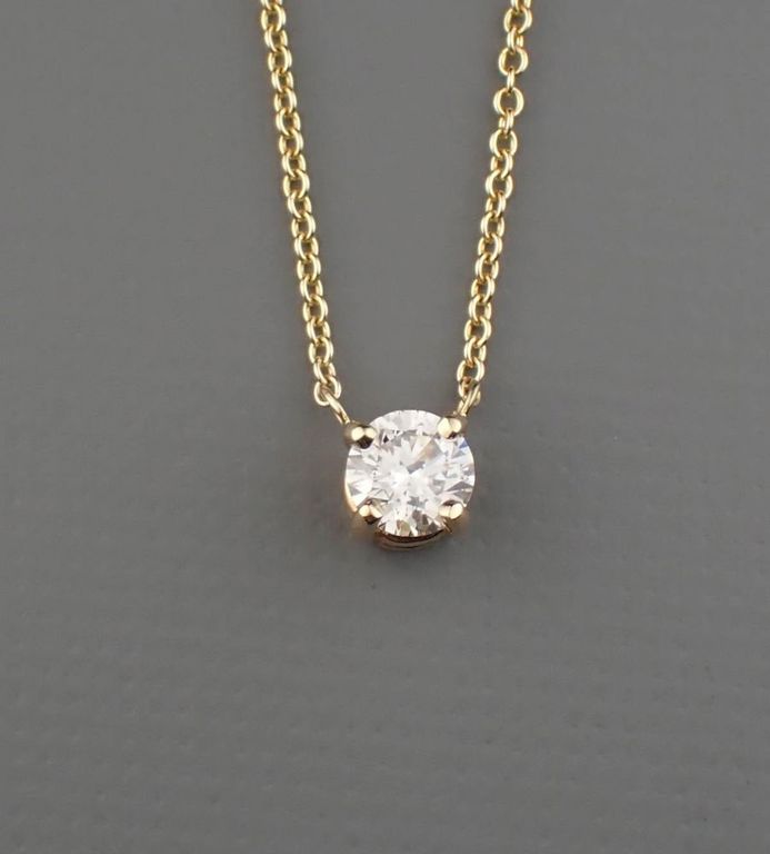 14k gold diamond solitaire necklace