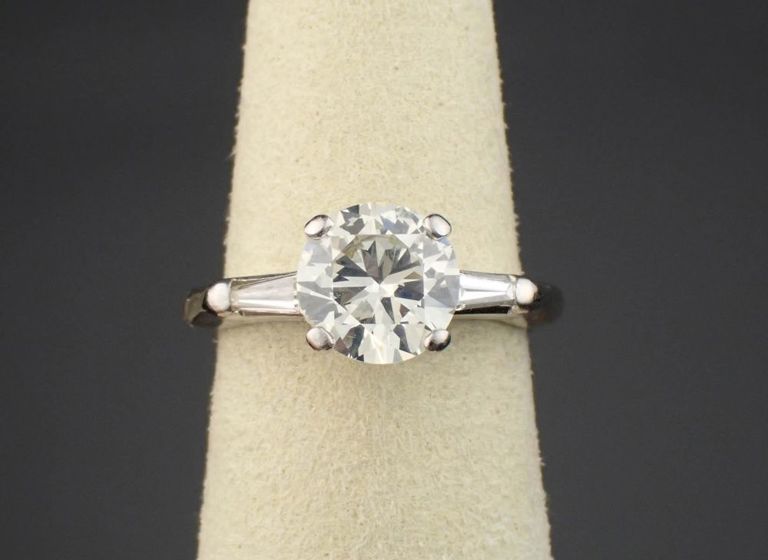 14k white gold and platinum diamond ring