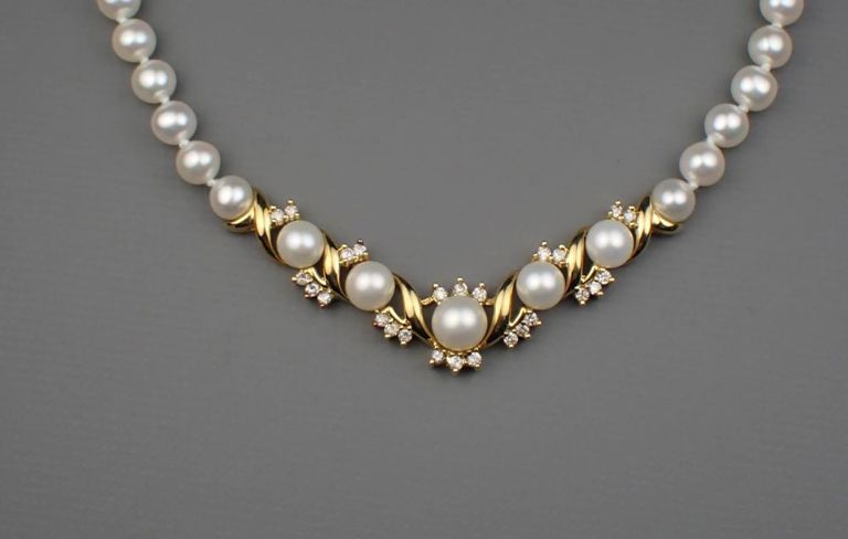 14k gold pearl necklace