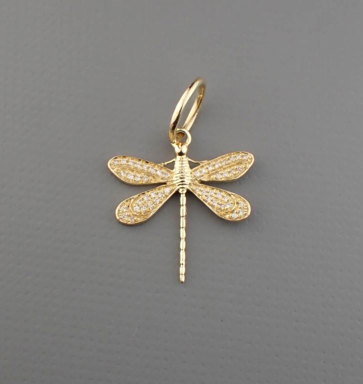 14k yellow gold diamond pendant