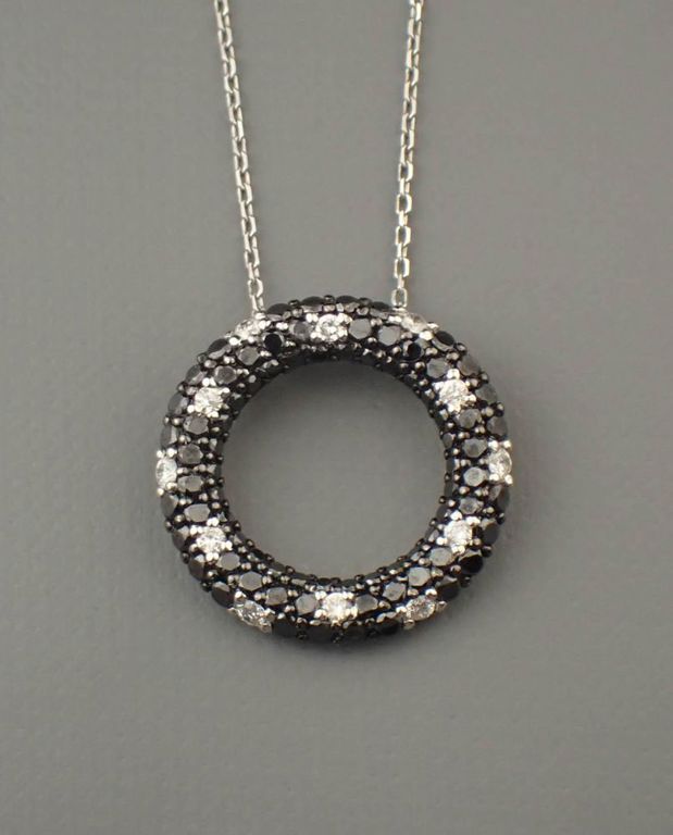 14k white gold diamond pendant necklace