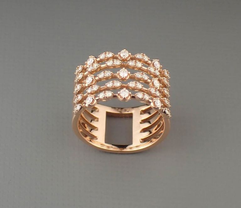 14k rose gold diamond ring