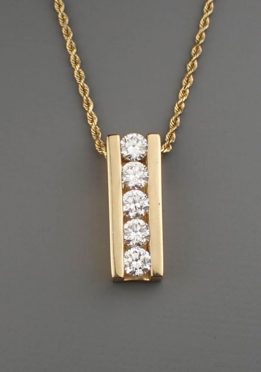 14k gold diamond pendant necklace
