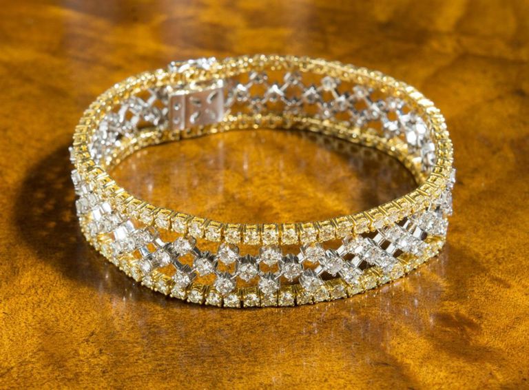18k white and yellow gold diamond bracelet