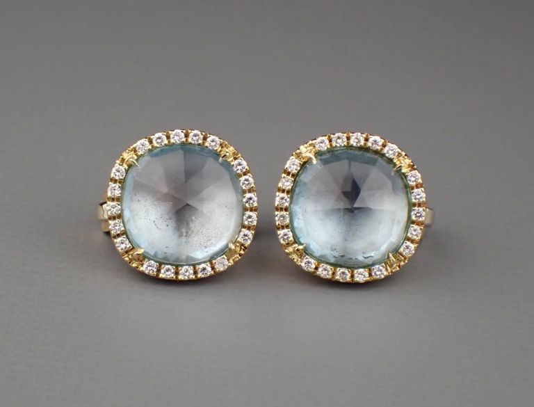 14k gold diamond stud earrings