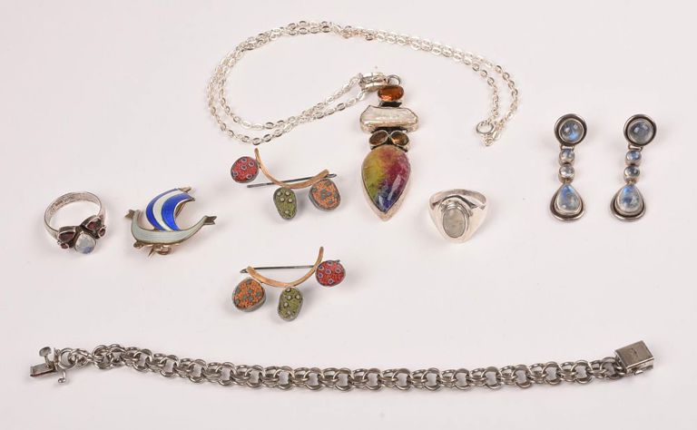 Group of sterling silver jewelry