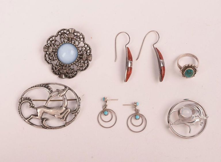 Group of sterling silver jewelry