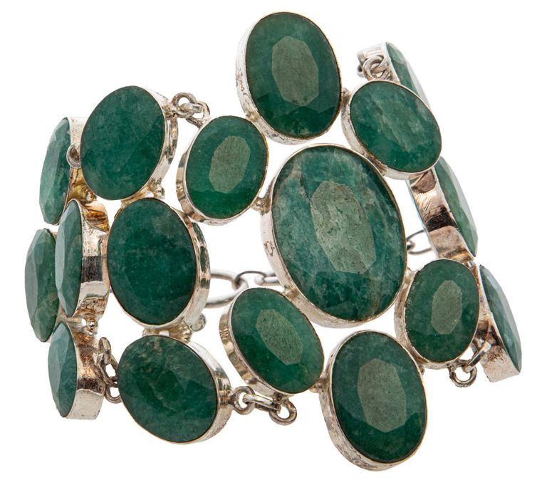 Sterling silver emerald bracelet