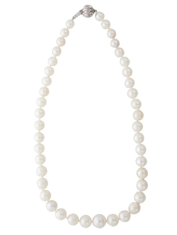 14k white gold pearl necklace