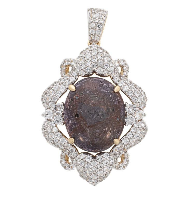 Gold vermeil star ruby and sapphire pendant