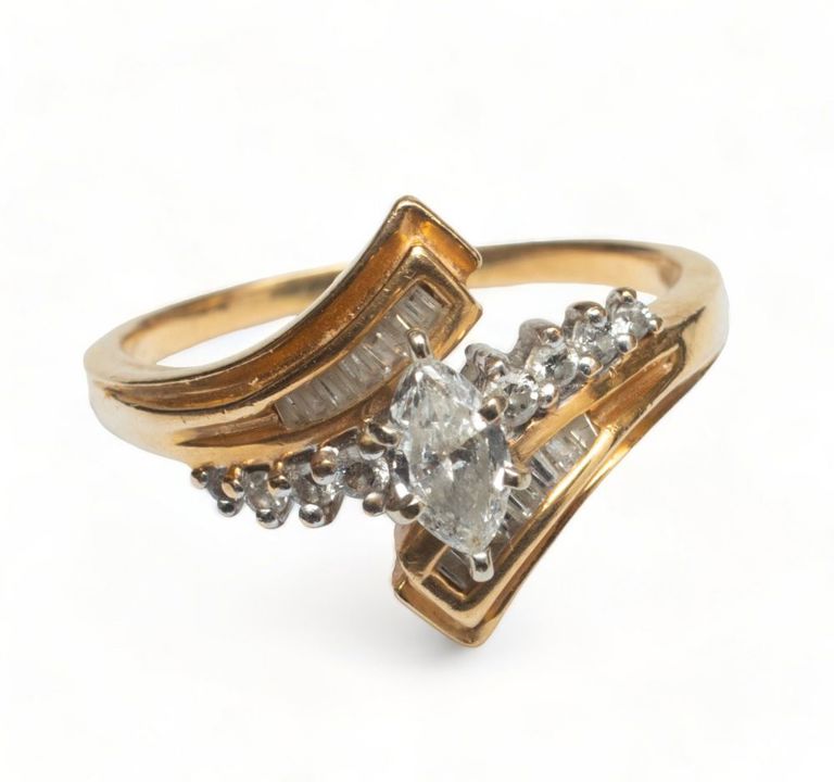 14k yellow gold diamond ring