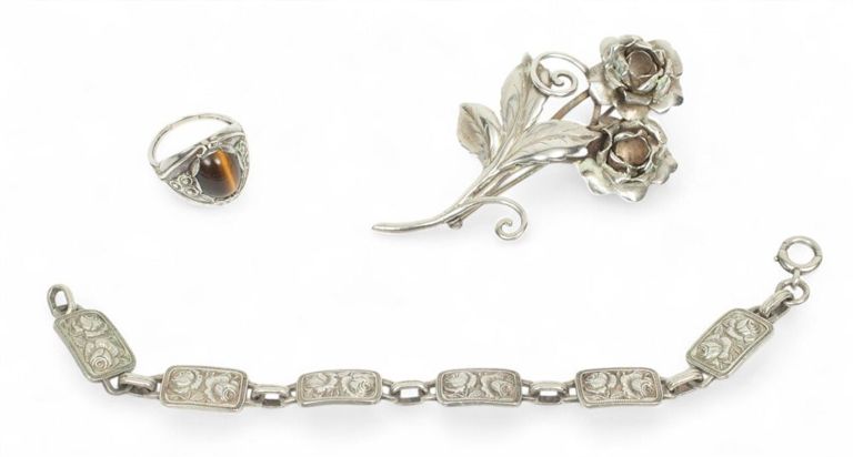 Sterling silver tiger eye jewelry set