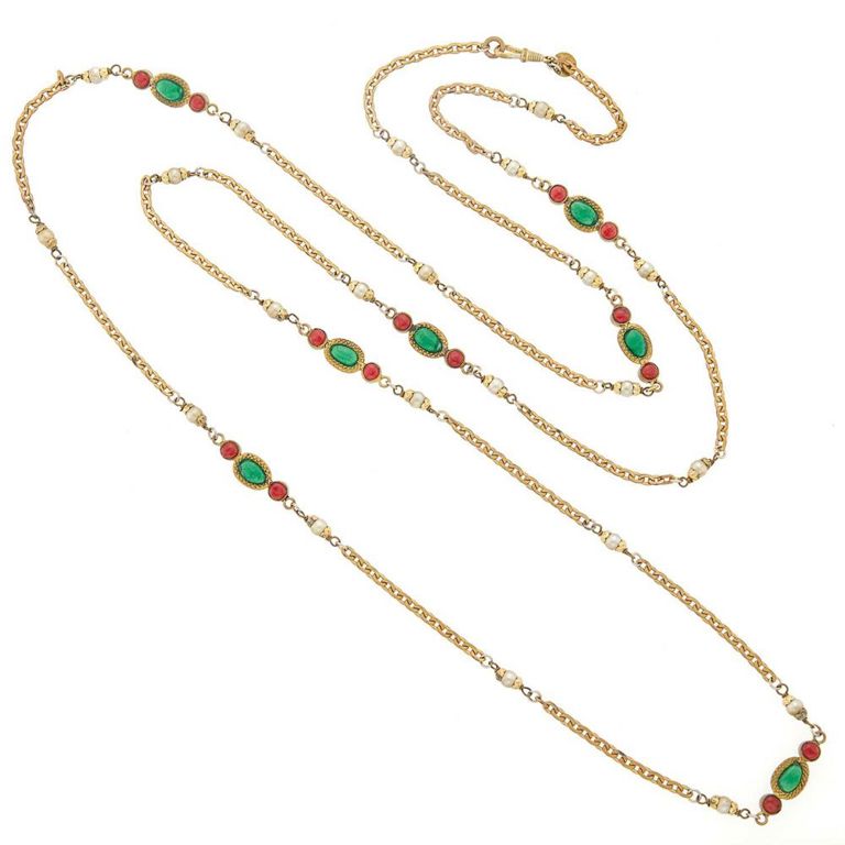Chanel gripoix glass and pearl necklace